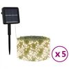 vidaXL lysk&aelig;der 5 stk. 5x200 LED inde/ude soldrevet varm hvid