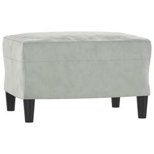 vidaXL fodskammel 60x50x41 cm velour lysegr&aring;