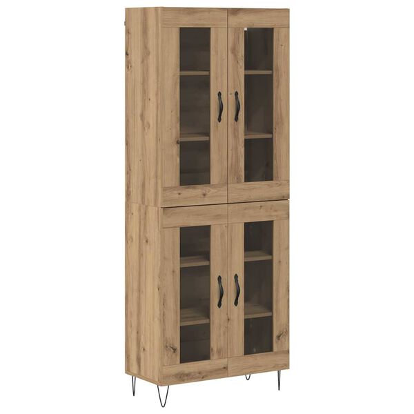 vidaXL Highboard Artisan Egetr&aelig; 69,5 x 34 x 180 cm Konstrueret tr&aelig;