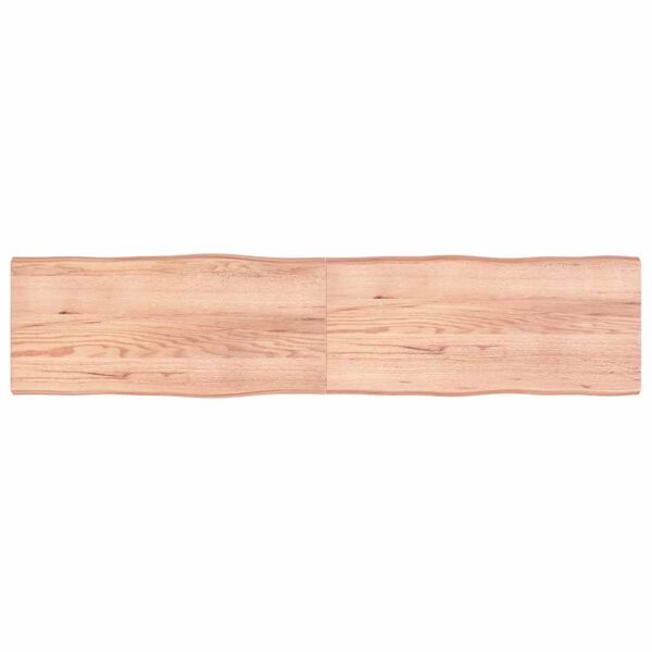 vidaXL bordplade 220x50x(2-4) cm naturlig kant behandlet tr&aelig; lysebrun