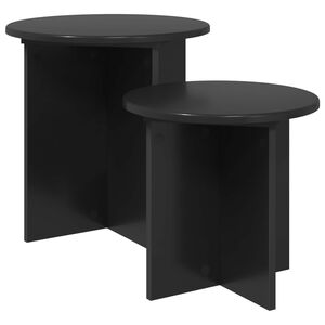 vidaXL Sidebordss&aelig;t 2 stk. Sort eg &Oslash; 45 x 45 cm Konstrueret tr&aelig;