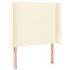 vidaXL sengegavl med kanter 83x16x118/128 cm kunstl&aelig;der cremefarvet