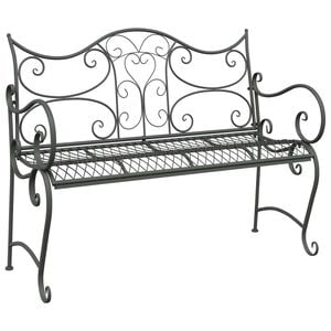 vidaXL Haveb&aelig;nk 2-Antal s&aelig;der 114 x 56,5 x 90 cm St&aring;l S&oslash;lvgr&aring;