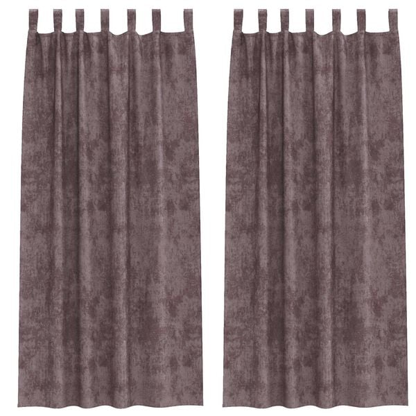 vidaXL Velour Gardiner med gardiner 2 pcs Brun 260 x 140 cm Fl&oslash;jl