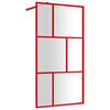 vidaXL brusev&aelig;g 115x195 cm klart sikkerhedsglas r&oslash;d