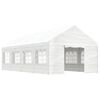 vidaXL pavillon med tag 8,92x4,08x3,22 m polyethylen hvid