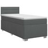 vidaXL Boxmadras med topmadras M&oslash;rkegr&aring; 90 x 200 cm Stof