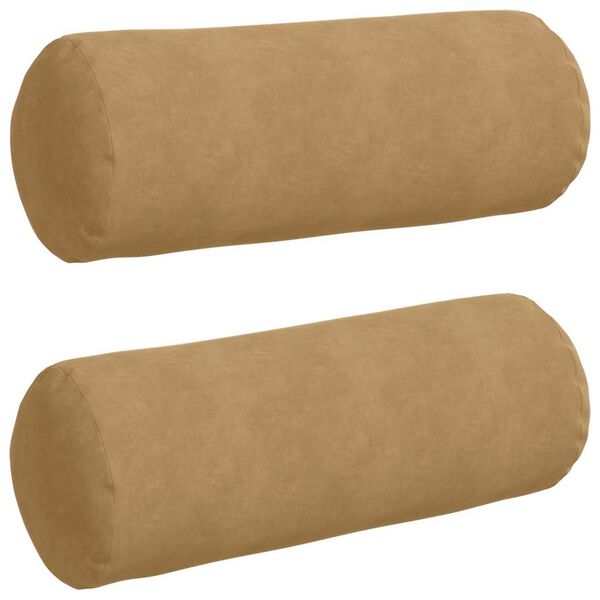 vidaXL Bolsterpuder 2 pcs Brun &Oslash; 25 x 70 cm Velourstof