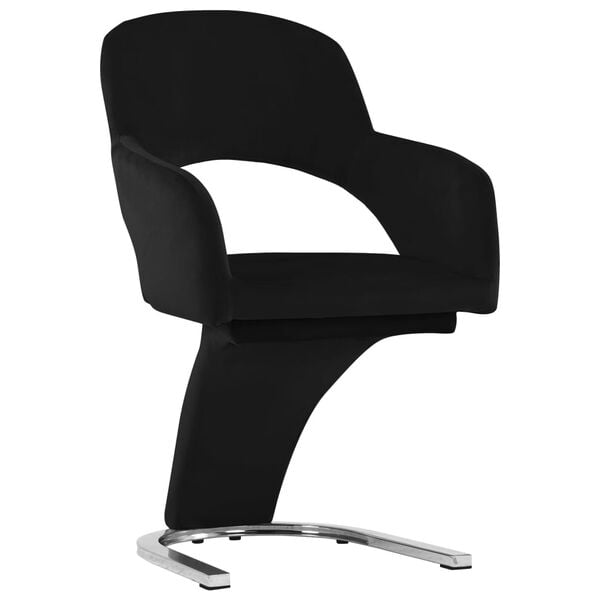 vidaXL spisebordsstole 2 stk. fl&oslash;jl sort