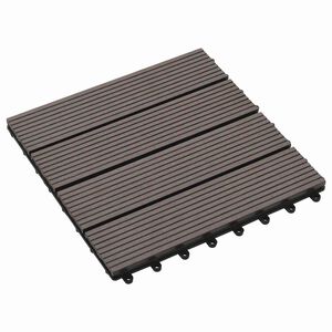 vidaXL Terrasse Flise 11 pcs M&oslash;rk Brun 30 x 30 cm WPC