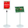 vidaXL Pedestal Plakatstand S&oslash;lv 33 x 33 x 126 cm PVC og St&aring;l