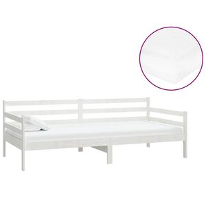 vidaXL daybed med madras 90x200 cm massivt fyrretræ hvid