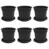 vidaXL Plantepotter 6 pcs Sort &Oslash; 15 x 12 cm Plastik