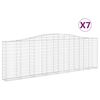 vidaXL buede gabionkurve 7 stk. 400x30x120/140 cm galvaniseret jern