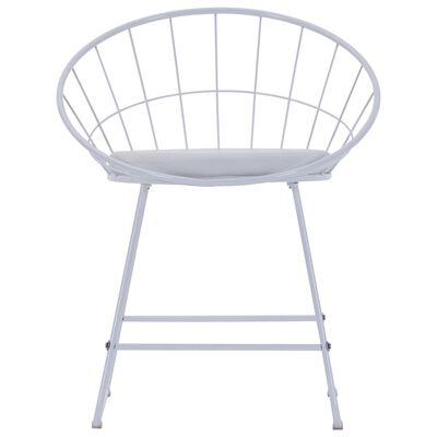 vidaXL spisebordsstole med sæder i kunstlæder 2 stk. stål hvid