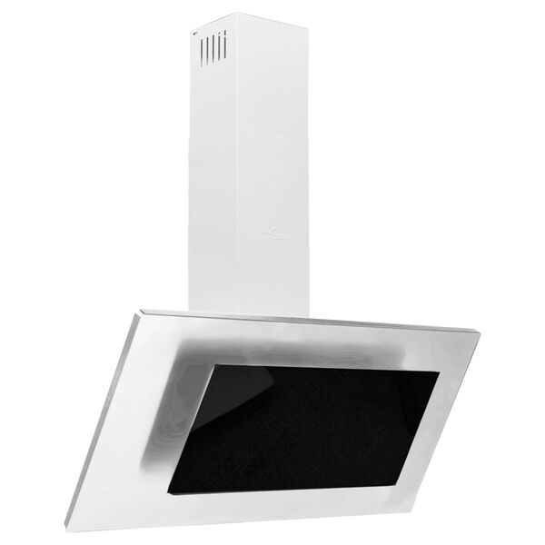 vidaXL v&aelig;gh&aelig;ngt emh&aelig;tte 90 cm rustfrit st&aring;l og h&aelig;rdet glas s&oslash;lvfarvet