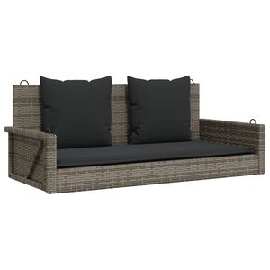 vidaXL gyngeb&aelig;nk med hynder 119x56x48 cm polyrattan gr&aring;