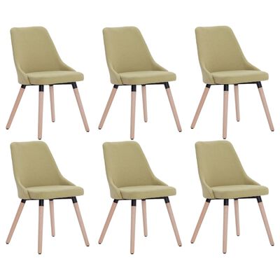 vidaXL spisebordsstole 6 stk. stof grøn
