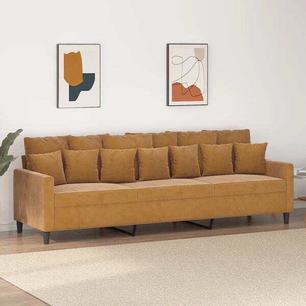 vidaXL 3-personers sofa 210 cm fl&oslash;jl brun