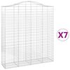 vidaXL buede gabionkurve 7 stk. 200x50x220/240 cm galvaniseret jern