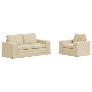 vidaXL Sofa S&aelig;t 2 pcs Creme 182 x 80 x 82 cm Stof