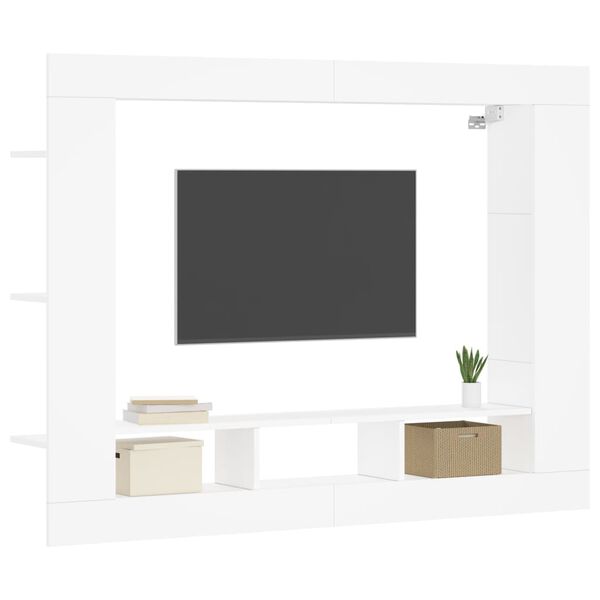 vidaXL tv-m&oslash;bel 152x22x113 cm konstrueret tr&aelig; hvid