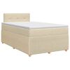 vidaXL Boxmadras med topmadras Cremefarvet 120 x 190 cm Stof