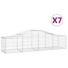 vidaXL buede gabionkurve 7 stk. 200x50x40/60 cm galvaniseret jern