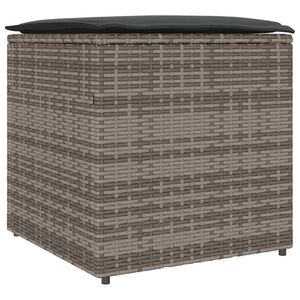 vidaXL Pude kasse med opbevaring Gr&aring; 50 x 50 x 50 cm polyrattan