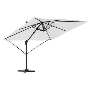 vidaXL Roma Parasol Beige 286 x 284 x 265 cm Aluminium og Polyester