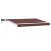 vidaXL Manuel markise-ramme med LED-lys Brun og hvid 2,5 x 2 m