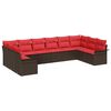 vidaXL Havesofa S&aelig;t 10 stk. Brun polyrattan