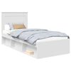 vidaXL Sengestel med hovedg&aelig;rde Hvid 100 x 200 cm Massiv fyrretr&aelig;