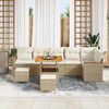 vidaXL Havesofa S&aelig;t 9 pcs Beige polyrattan