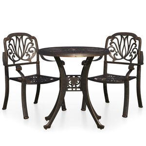 vidaXL bistros&aelig;t 3 dele st&oslash;bt aluminium bronzefarvet