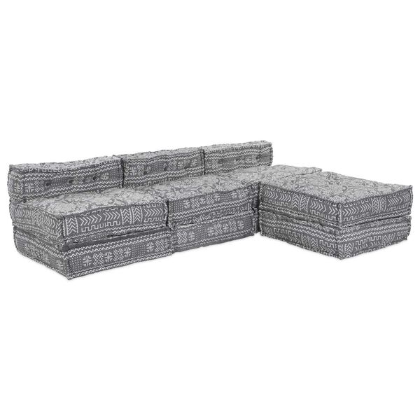 vidaXL Modulsofa 4 pcs Lysegrå Stof