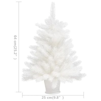 vidaXL kunstigt juletræ med lys og kuglesæt 65 cm hvid