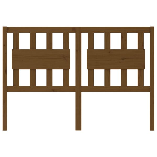 vidaXL sengegærde 125,5x4x100 cm massivt fyrretræ gyldenbrun