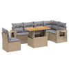 vidaXL sofas&aelig;t til haven 7 dele med hynder polyrattan beige