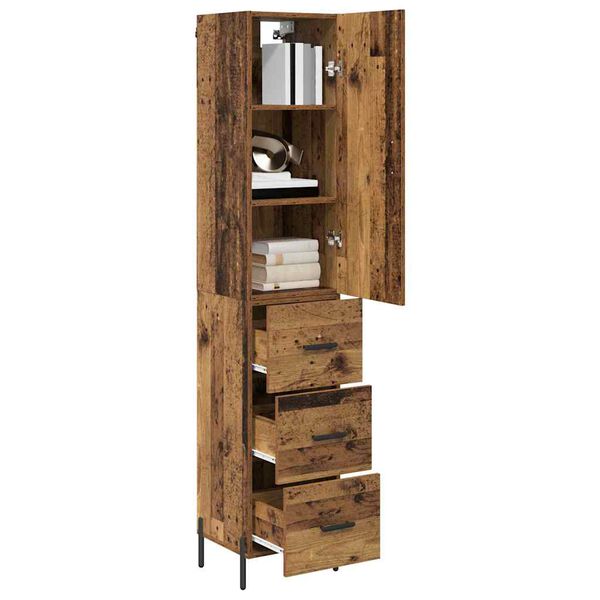 vidaXL Highboard Gammelt tr&aelig; 34,5 x 34 x 180 cm Konstrueret tr&aelig;