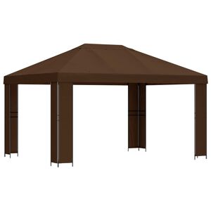 vidaXL Pavillon 4 &times; 3 m Brun Polyester og St&aring;l 190 gsm