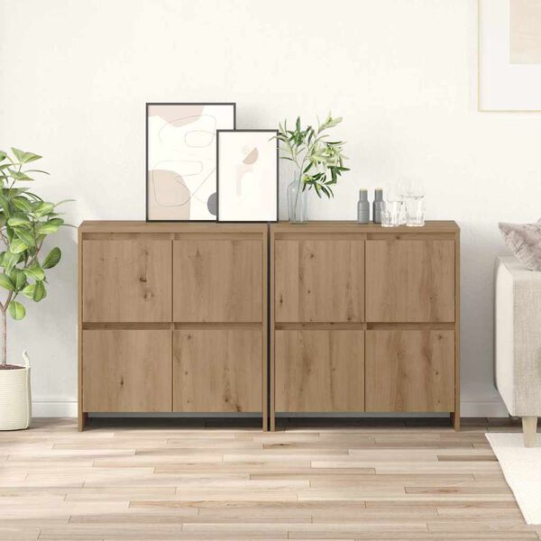 vidaXL Sideboards 2 pcs artisan eg 70 x 41 x 75 cm Konstrueret tr&aelig;