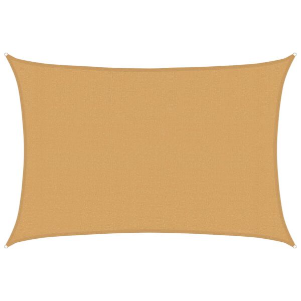 vidaXL solsejl 3x5 m 160 g/m&sup2; HDPE rektangul&aelig;r sandfarvet