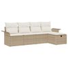 vidaXL Havesofa S&aelig;t med pude med opbevaring 5 pcs Beige Poly rattan