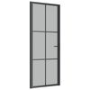 vidaxL d&oslash;r 83x201,5 cm mat glas og aluminium sort