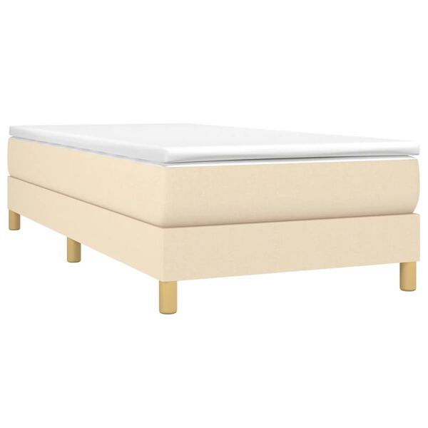 vidaXL Boxspring sengeramme Creme 100x200 cm Stof