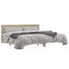 vidaXL sengestel 200x200 cm konstrueret tr&aelig; og metal sonoma-eg