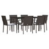 vidaXL spisebordss&aelig;t til haven 7 dele med hynder polyrattan og st&aring;l