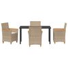 vidaXL Have Spisebordssæt 5 pcs Beige polyrattan