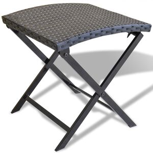 vidaXL foldbar skammel polyrattan sort
